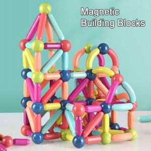 Klocki Magnetyczne Zestaw Kulek I Prętów 64pcs