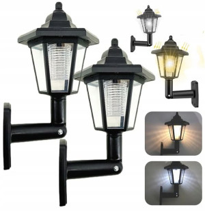 LAMPA SOLARNA OGRODOWA ścienna KINKIET ścienny x2