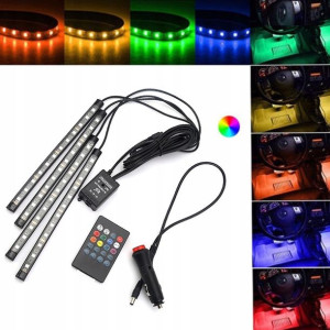 Listwa taśma LED RGB do samochodu 12v na PILOTA
