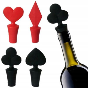 Silikonowy korek do wina POKER prezent 2szt