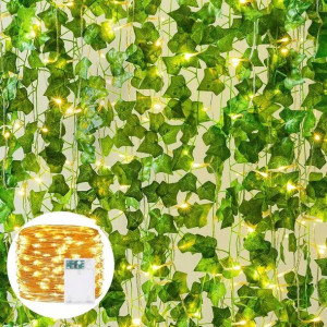 Sztuczny Bluszcz LED na Ścianę Girlanda 12M 6szt