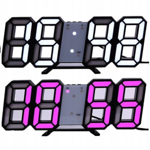 Zegar Ścienny Zegar Cyfrowy Led 3d Budzik