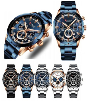 Zegarek Męski Curren Elegancki Chronograf Prezent
