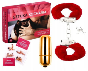 Zestaw walentynkowy kamasutra wibrator kajdanki