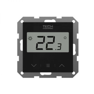 Bezprzewodowy Doramkowy Szklany Regulator Temperatury F-8z Czarny