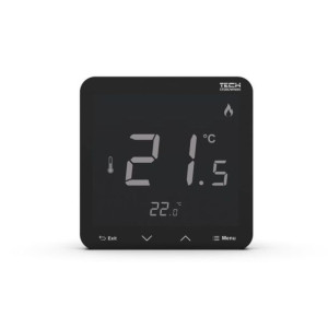 Bezprzewodowy Szklany Regulator Temperatury R-8pz Plus Czarny