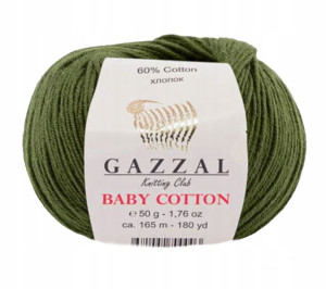 Włóczka GAZZAL BABY COTTON kolor KHAKI 63