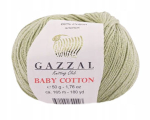 Włóczka GAZZAL BABY COTTON kolor OLIWKOWY 64