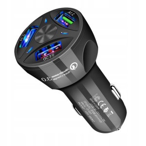 Ładowarka Samochodowa 3x Usb Qc 3.0 Szybka Smart