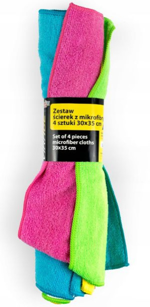Zestaw Ściereczek Z Mikrofibry 4 Szt 30x35cm Kurzu