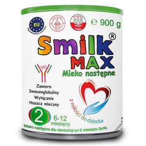 Mleko następne Smilk MAX 2 - dla dzieci od 6 do 12 miesiąca życia.