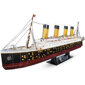Model Titanic 3D Puzzle z oświetleniem 266 elementów LED Do składania