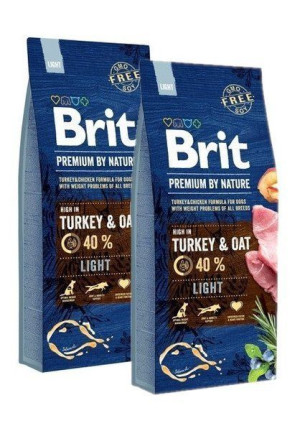 Brit Premium By Nature Light Turkey & Oat 2x 15 kg - sucha karma dla psów n