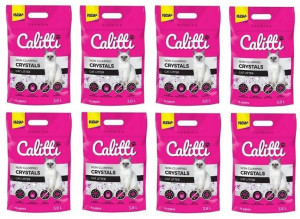 Calitti CRYSTALS - żwirek silikonowy 8 x 3,8L ZESTAW