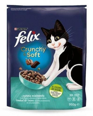 Felix Crunchy & Soft Sucha karma dla kotów z pyszną mieszanką tuńczyka i ło