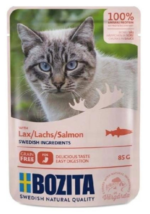 Bozita saszetka - kawałeczki w sosie z Łososiem 85g - mokra karma dla kotów