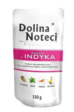 Dolina Noteci bogat.w indyka doypack 150g - mokra karma dla psów dorosłych