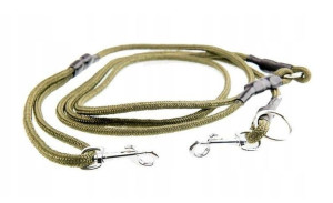 4wild  Smycz przepinana 3 m fi 8 mm, khaki - smycz przepinana dla psów ras