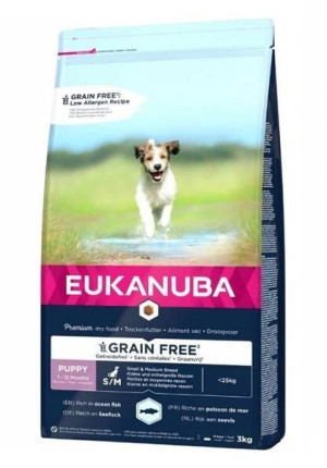 EUKANUBA Grain Free - sucha karma dla szczeniąt małych i średnich ras, 3kg