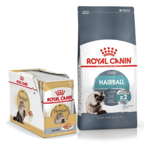 Royal Canin Hairball Care 2 kg + Royal Canin Persian Adult Pasztet 12 x 85