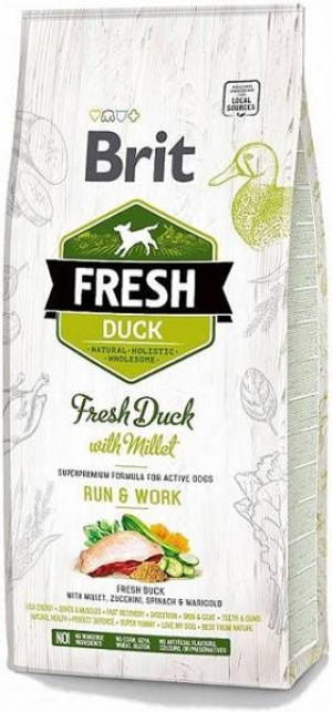 BRIT Fresh duck with millet active run & work 12 kg - such karma dla aktywn