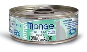 MONGE Kitten Jelly karma dla kociąt Tuńczyk z aloesem, 80 g - mokra karma d