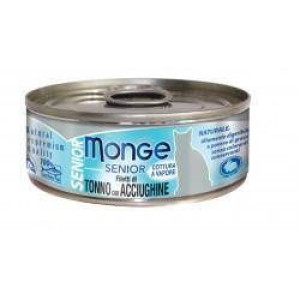 MONGE Senior Karma dla kota Tuńczyk z anchois 80g - mokra karma dla kotów s