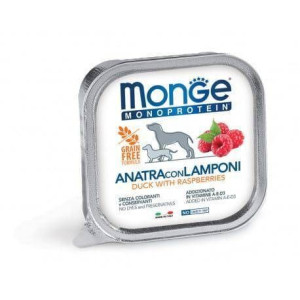 MONGE Fruit Dog Monoprotein Kaczka z malinami, 150 g - mokra karma dla psa