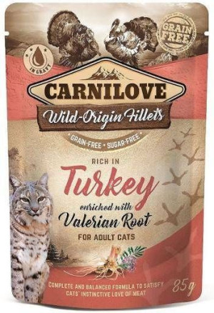 CARNILOVE Turkey & Valerian 24 x 85g mokra karma dla kota indyk i waleriana