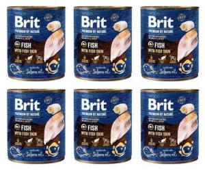 BRIT Premium by Nature 6 x 800 g ryba i rybia skóra naturalna karma dla psa