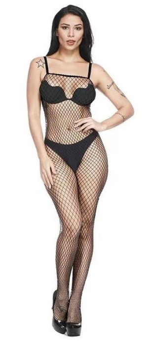 Pamela Crotchless Fishnet Bodystocking Black S-L 33-0022