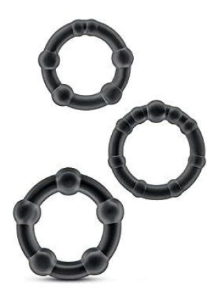 3 Erection Rings Set Black Stay Hard 33-0063