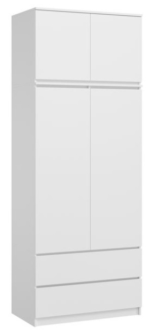 Szafa Garderoba 90cm Monia 2d 2sz Biała +nadstawka