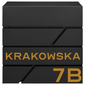 Czarna Skrzynka Pocztowa Modern + Złoty Adres
