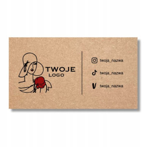 100 szt. EKO wizytówki papier kraft 250g + projekt
