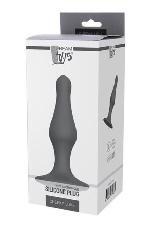 Gładkie czarne dildo analne zatyczka z przyssawką