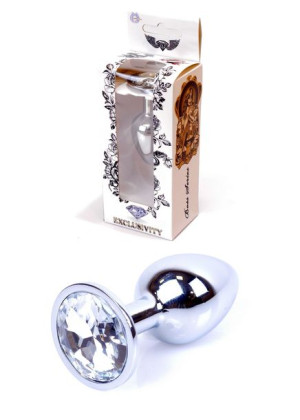 Metalowy korek analny stalowy plug kryształ 7cm