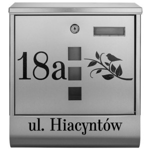 Nierdzewna Skrzynka Na Listy Pocztę Tuba + Wzór