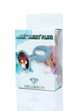 Metalowy stalowy sex korek analny z diamentem 7cm