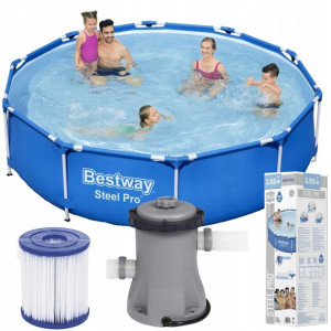 Basen Stelażowy basen Ogrodowy 305cm Pompa Bestway