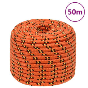 Linka żeglarska, pomarańczowa, 14 mm, 50 m, polipropylen