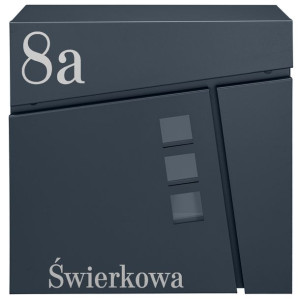 Duża Antracytowa Skrzynka Na Pocztę Twist +wzór