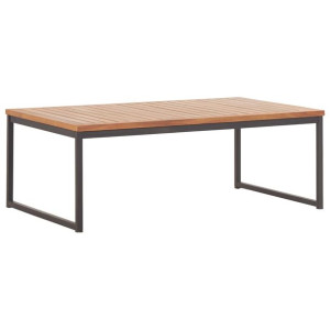 Stolik kawowy, 100x60x36 cm, lite drewno akacjowe i stal