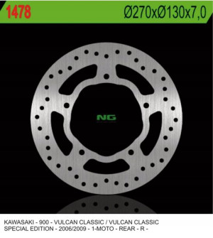 Ng Tarcza Hamulcowa Tył Kawasaki Vn 900 Classic '0