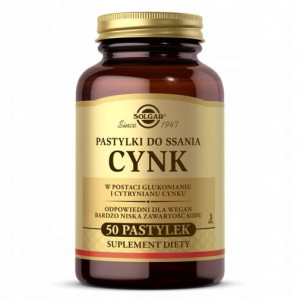 Cynk pastylki do ssania 50 sztuk Solgar