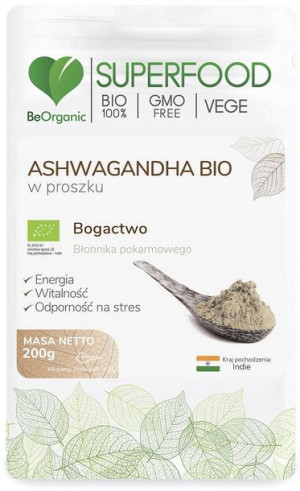 BeOrganic Ashwagandha proszek 200 g