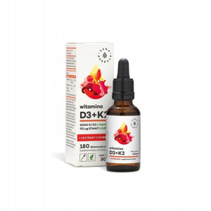 Witamina D3+ K2+ kurkuma krople 30 ml Aura Herbals