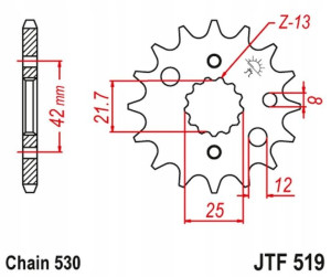 Jt Zębatka Przednia 566 16 / 513 16 Kawasaki Vn 80