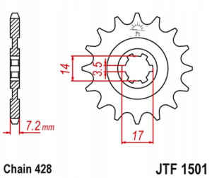 Jt Zębatka Przednia 2054 13 Kawasaki Klt/klf 110 '