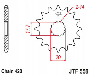 Jt Zębatka Przednia Z Gumą 577 16 Yamaha Dt 125r '